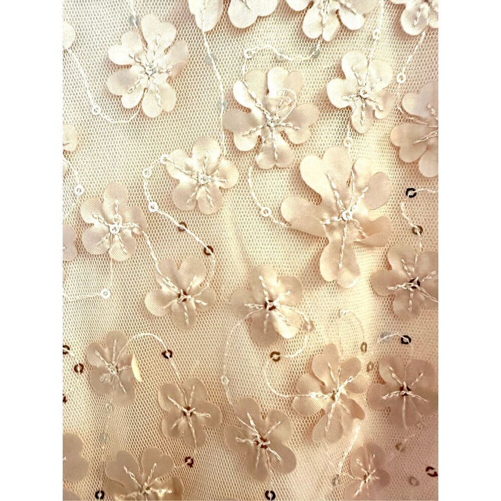 NWT Tahari ASL Women's Peach Floral Lace Overlay Dress. Size 16 - Picture 8 of 11